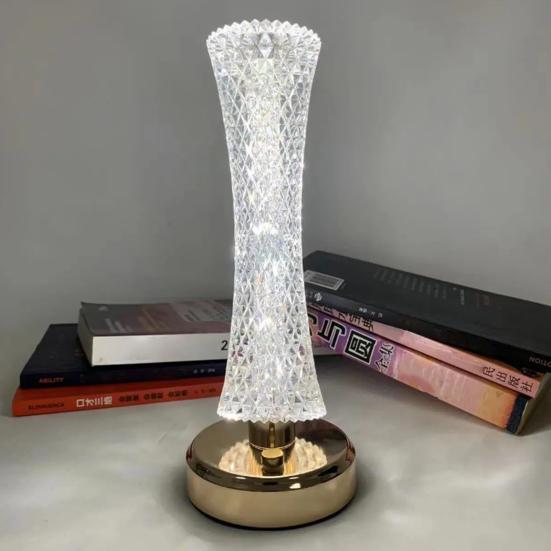 Беспроводная лампа из искусственного кристалла, 3 цветовых режима, регулируемая яркость, светодиодный светильник на батарейках с сенсорным управлением