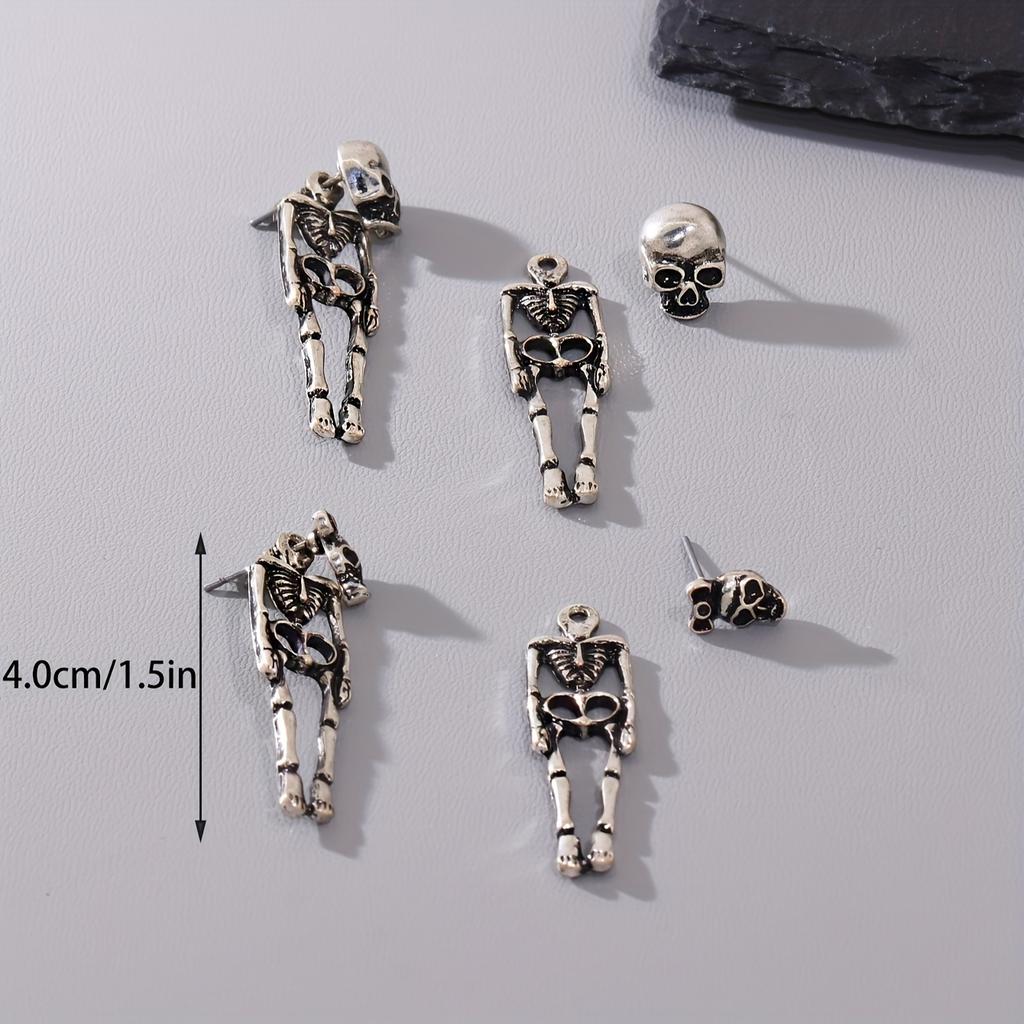 Модные серьги-подвески с черепом в готическом стиле панк-стиль из цинкового сплава, креативные женские серьги