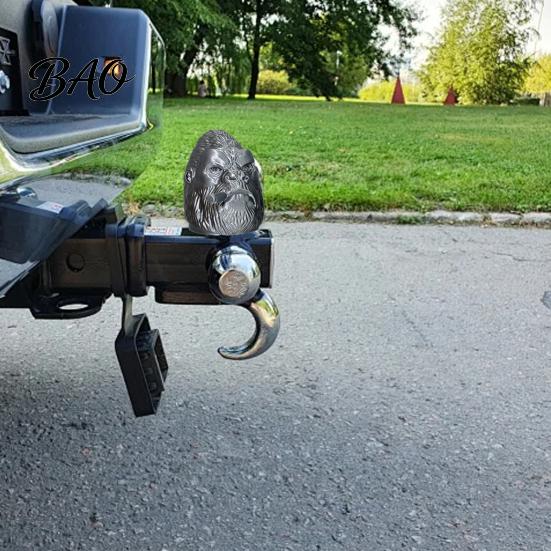 Tough Guy Style Trailer Accessory Hitch Cover, Gorilla Shape Coupling Cover Cap, Towing Unique Design Tow Hook Dustproof Protector for Truck
