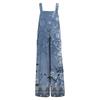Women's Fashion Casual Vintage Printed Sleeveless Button Down Jumpsuit