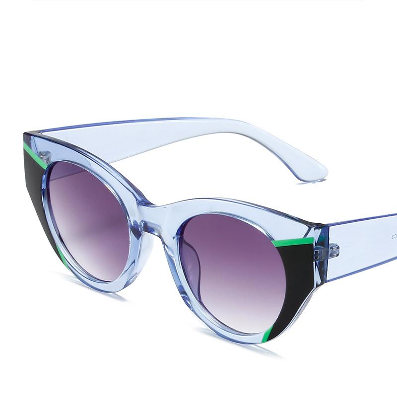 Неполяризованные модные солнцезащитные очки «кошачий глаз», цветные, овальные, стильные, солнцезащитные очки большого размера для женщин, украшения, оттенки для вождения, пешего туризма