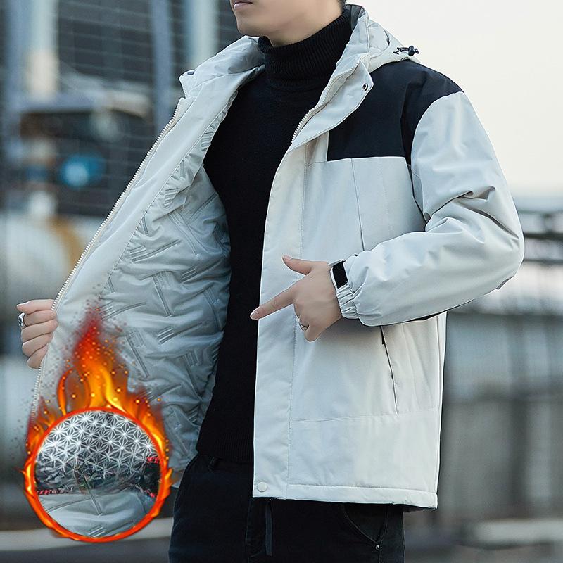 Зимняя графеновая теплая одежда с хлопковой подкладкой Мужская утепленная одежда с хлопковой подкладкой Уличные ветрозащитные куртки с хлопковой подкладкой Куртки с капюшоном