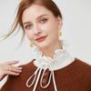 Korean Stand Bowknots Shirt Fake Collar Ruffle Edge Strap High Collar Autumn Sweater Blouse Tops Derachable Tie Collars