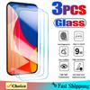 3Pcs Clear Full Cover Screen Protector for iPhone 6 7 8 Plus X Xs Max XR Tempered Glass For iPhone 11 12 13 14 15 Pro Max Mini