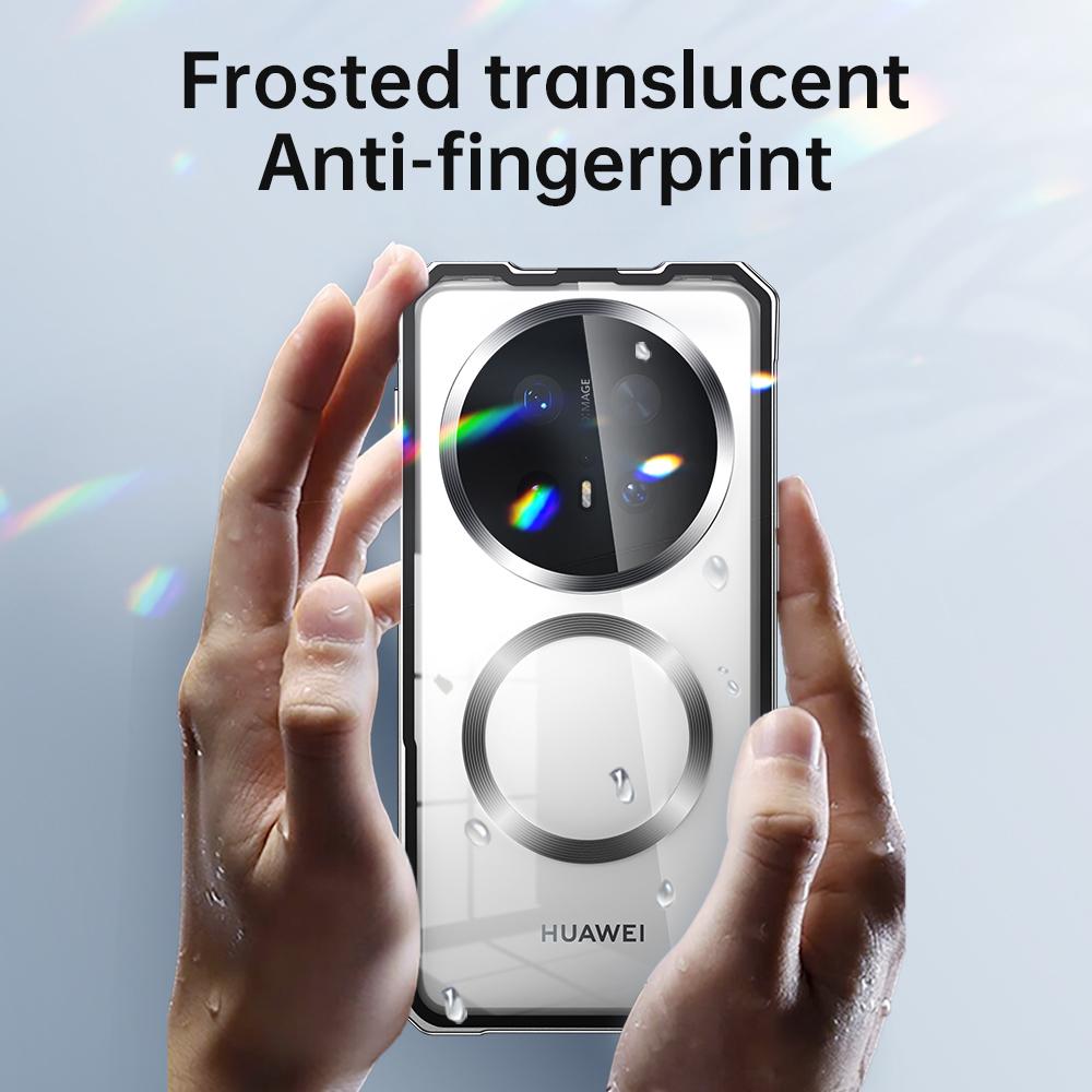 Съемный чехол для Huawei Mate 60 70 Pro, полупрозрачный матовый, с MagSafe, съемная задняя панель, металлический бампер, чехол-захват