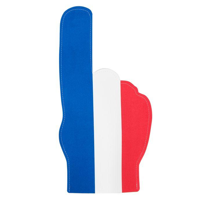 Main mousse bleu blanc rouge