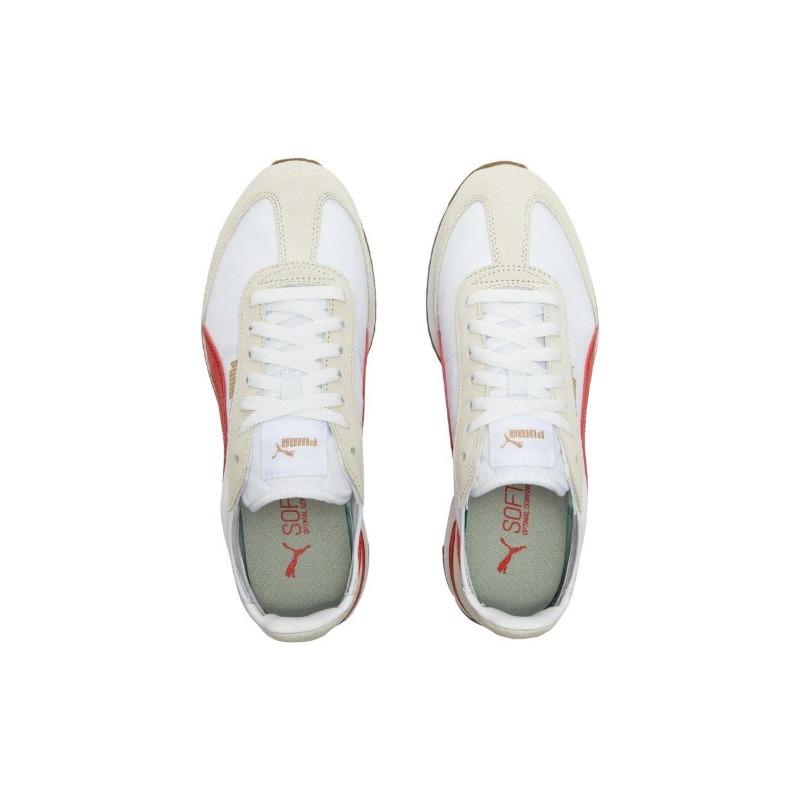 PUMA R78 Wind Nylon Unisex Leather Stylish Versatile Low Top Lifestyle Shoes White Red 392901-05