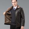 Куртка из натуральной кожи мужская меховая с интегрированным бархатом утолщенная овчина повседневная кожаная куртка с лацканами куртка для папы