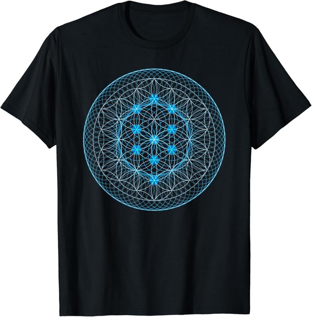 NEW LIMITED Sacred Geometry Flower Of Life With Kabbalah Tree T-Shirt S-3XL
