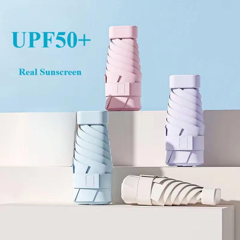 Пятислойный мини-зонт от солнца UPF50, ручной зонт-парасоль, практичный складной карманный зонт для улицы