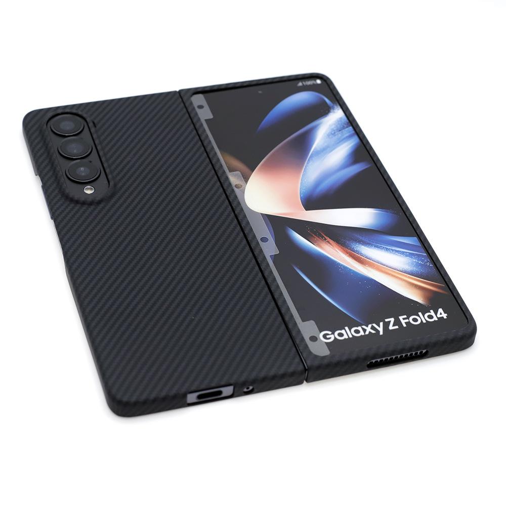 3K Twill Carbon Fiber Phone Case for Galaxy Z Fold 4 Camera Big Hole Crater Aramid Fiber Flip 4 Phone case