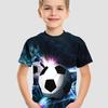 Летний топ с круглым вырезом и принтом в виде 3D-футбола, модные повседневные футболки с короткими рукавами для мальчиков