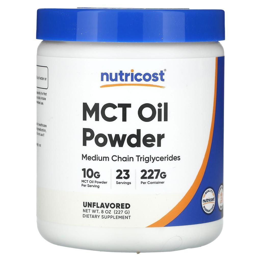 Nutricost, Масло MCT в порошке, без ароматизаторов, 8 унций (227 г)