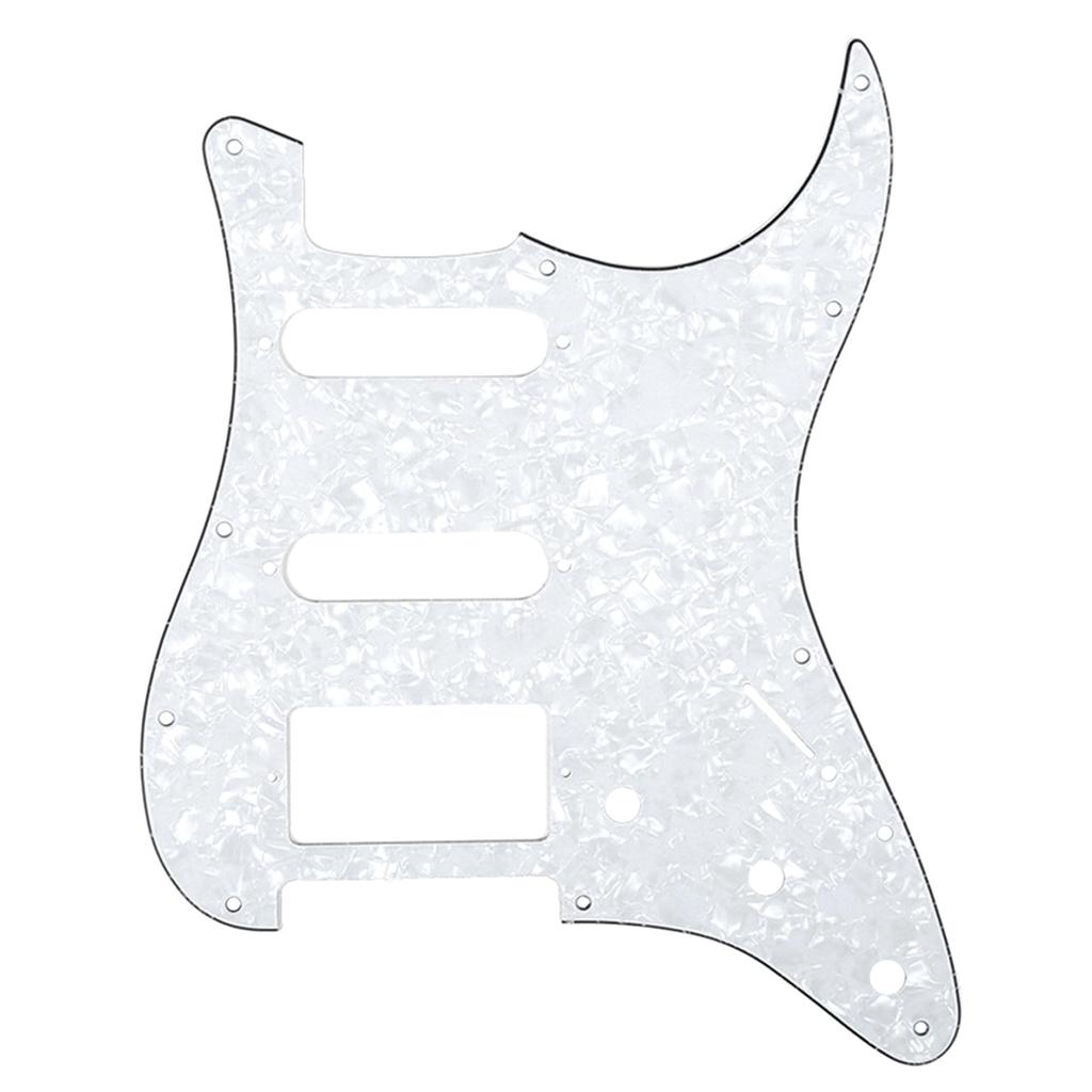 Musiclily SSH 11-отверстий пикгард для электрогитар Fender American/Mexican Standard Stratocaster, Белый перламутр, 4 штуки