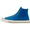 1970s Seasonal Color Suede Comfortable High-Top Canvas Unisex Blue & White
