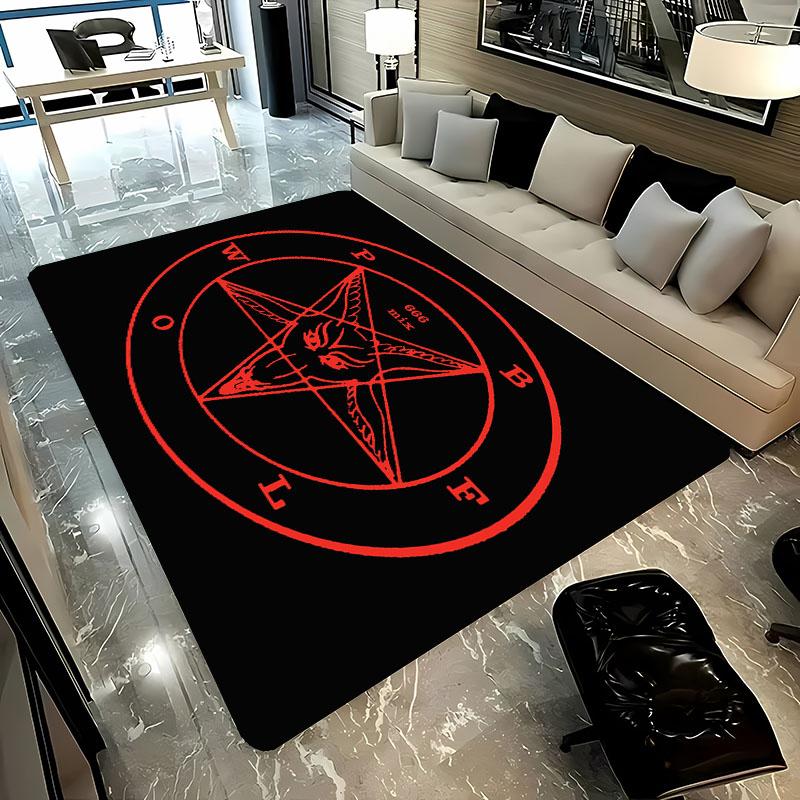 3D HD Printing Mysterious Goat Theme Rug,Carpet for Living Room Bedroom Sofa Doormat Decor,Kid Game Non-slip Floor Mat Alfombra