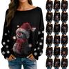 Womens  Fall Sweaters Long Sleeve Print Tops Pullover Sweaters Loose Dressy Casual Basic Clothes