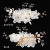 Fashion White Flower Pearl Crystal Bridesmaid Tiara Hair Combs Bridal Clips Flower Hair Pin