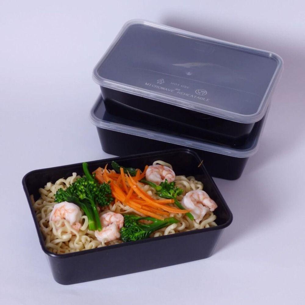 5Pcs/set Large Capacity Disposable Food Containers Plastic Lunch Box Creative Fridge Storage Boxes