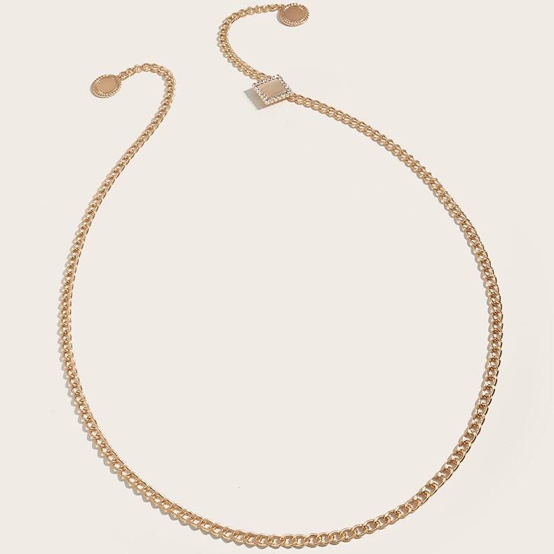 Simulation Fashion Pink Gemstone Decoration Women Casual Waist Chain For Daily