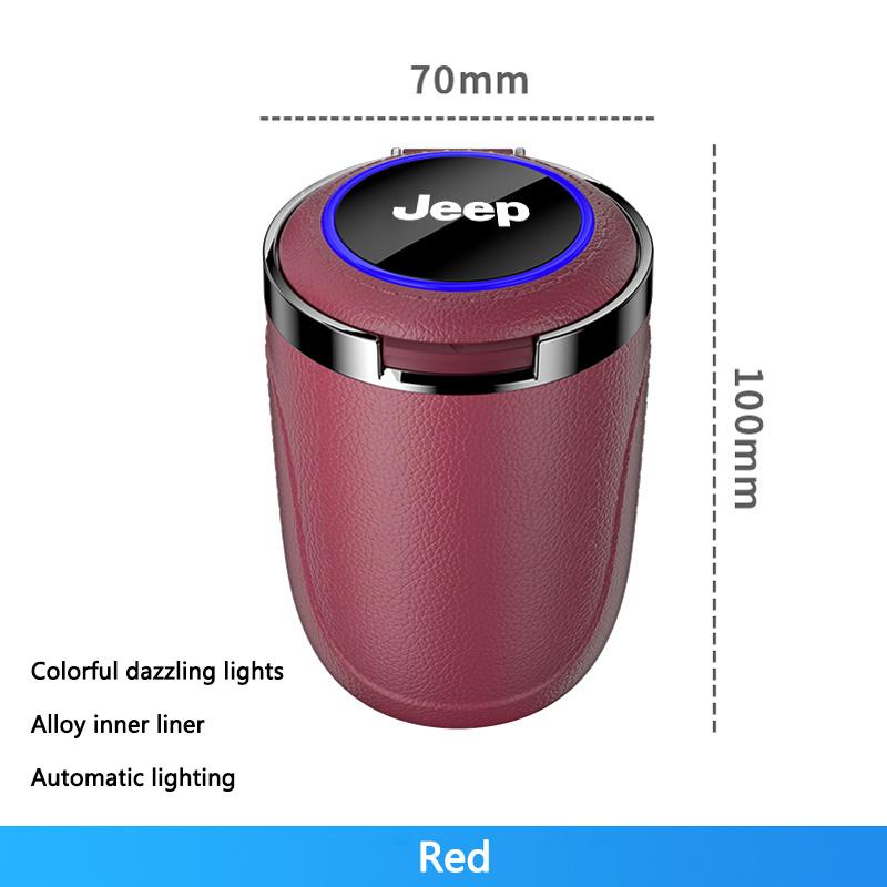 Car Inside Ashtray Cigarette Holder LED Light For Jeep Renegade Wrangler Gladiator Grand Liberty Cherokee Compass Accessories NXJPT1