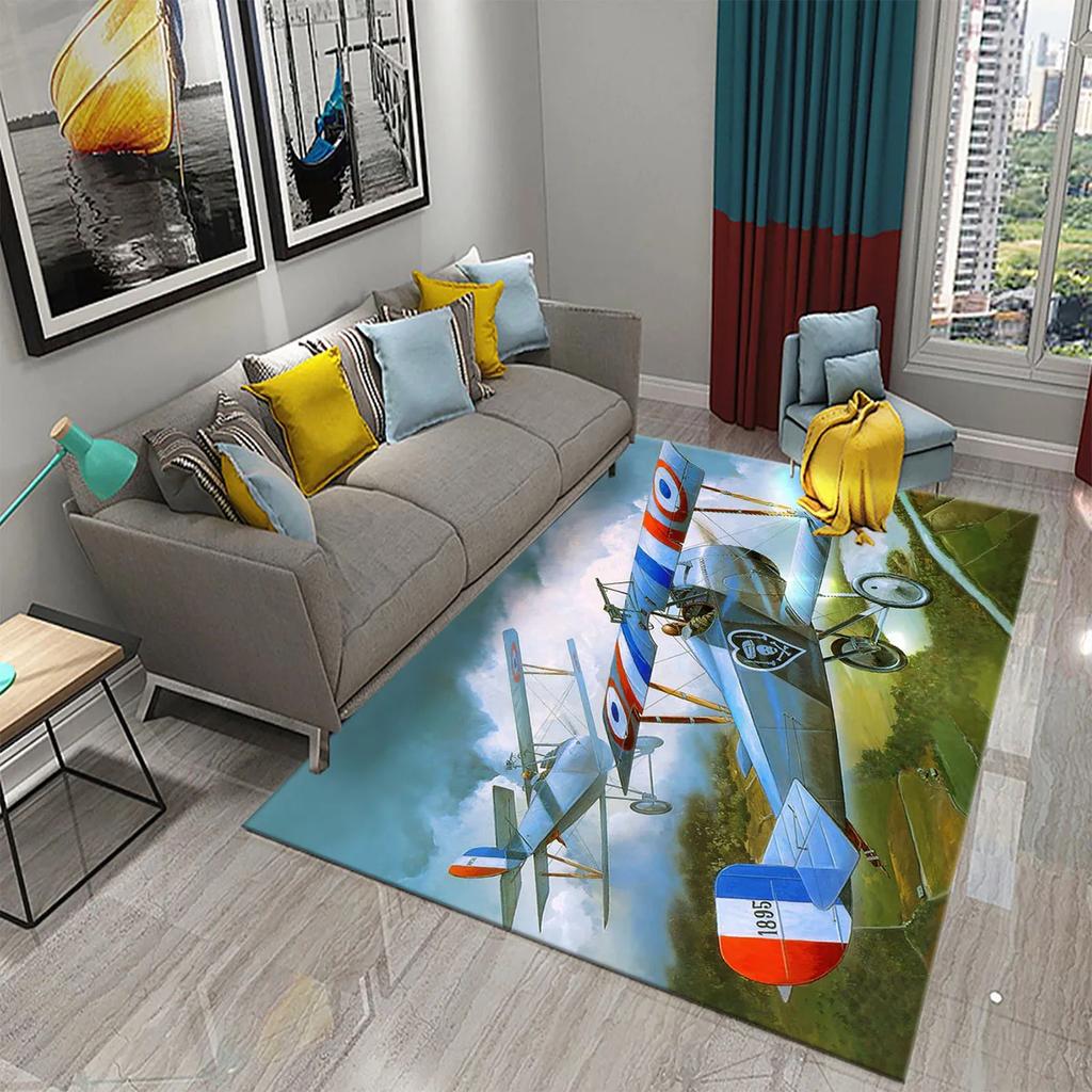 3D Красочный Ковер-картина маслом с самолетом для декора гостиной, спальни, коврики для ванной, кухни, нескользящий коврик для пола, ковры для домашнего декора