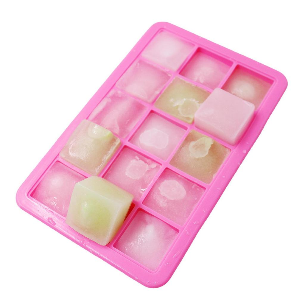 Platinum Grade Silicone Ice Tray with Lid - 15 Grid Baby Food and Ice Cube Mold