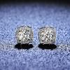 D Color 1.0ct D Color Real Moissanite Diamond Stud Earrings 925 Sterling Silver Square Earrings Wedding Fine Jewelry for Women