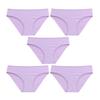5 шт. женские трусы средней посадки однотонные дышащие нижнее белье двухслойные хлопковые трусики с промежностью на каждый день