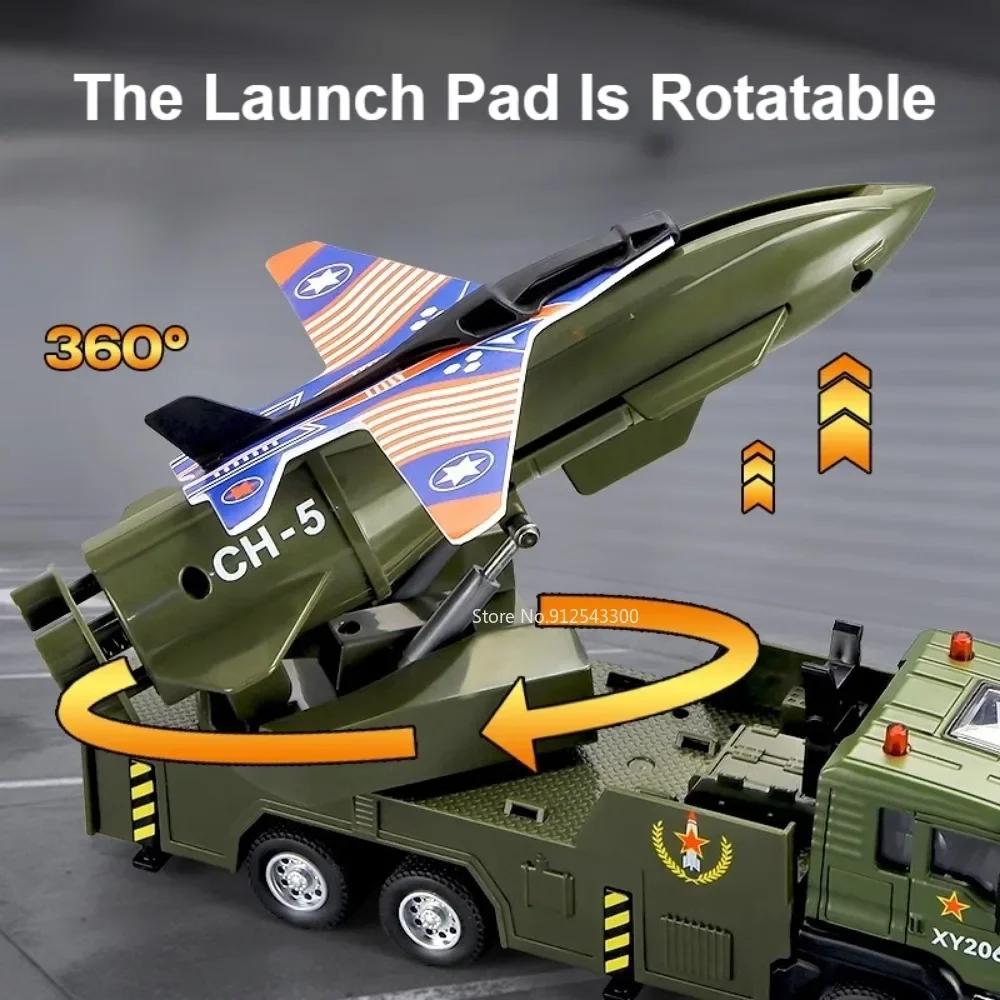 1:32 Scale Drone Launch Model Car Toy Rotatable Launch Pad  Alloy Diecast Sound Light Pull Back Military Vehicles for Kids Gifts