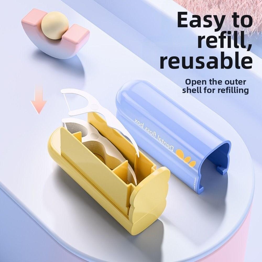 Dustproof Floss Stick Storage Box Press-on Floss Dispenser Automatic Pop Dental Floss Box Hotel