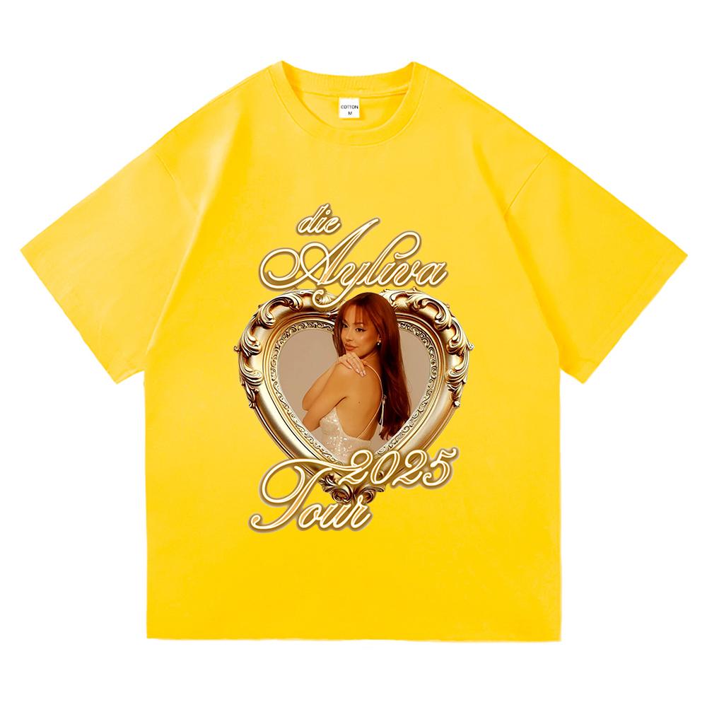 Футболка Ayliva Tour 2025 Летняя мода Мужская/Женская Харадзюку Графическая Ретро Футболка Высокое качество Повседневная Винтажная Хлопковая Футболка