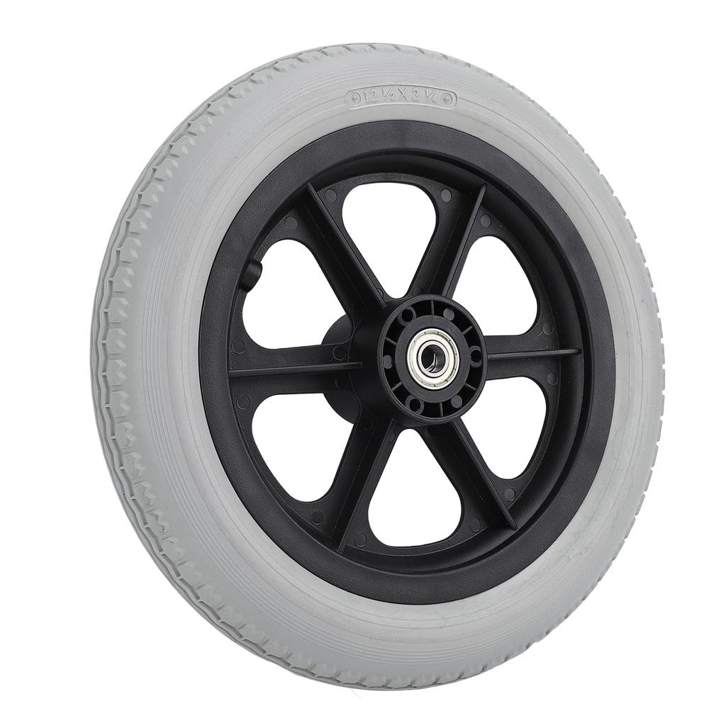 Колесо для инвалидной коляски 12 дюймов, твердое полиуретановое колесо, нескользящее, ручное, запасные части для инвалидной коляски, серое