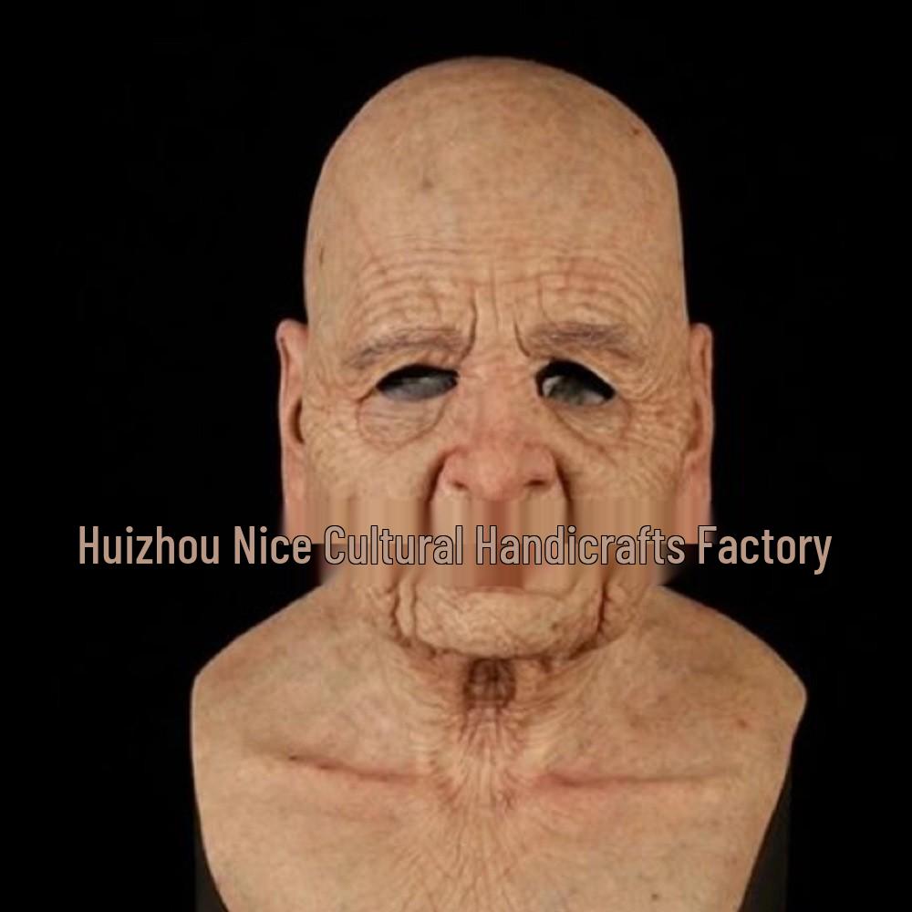 Crying Child Latex Mask with Wig - Handsome Guy Style Halloween Old Man and Young Person Face Mask