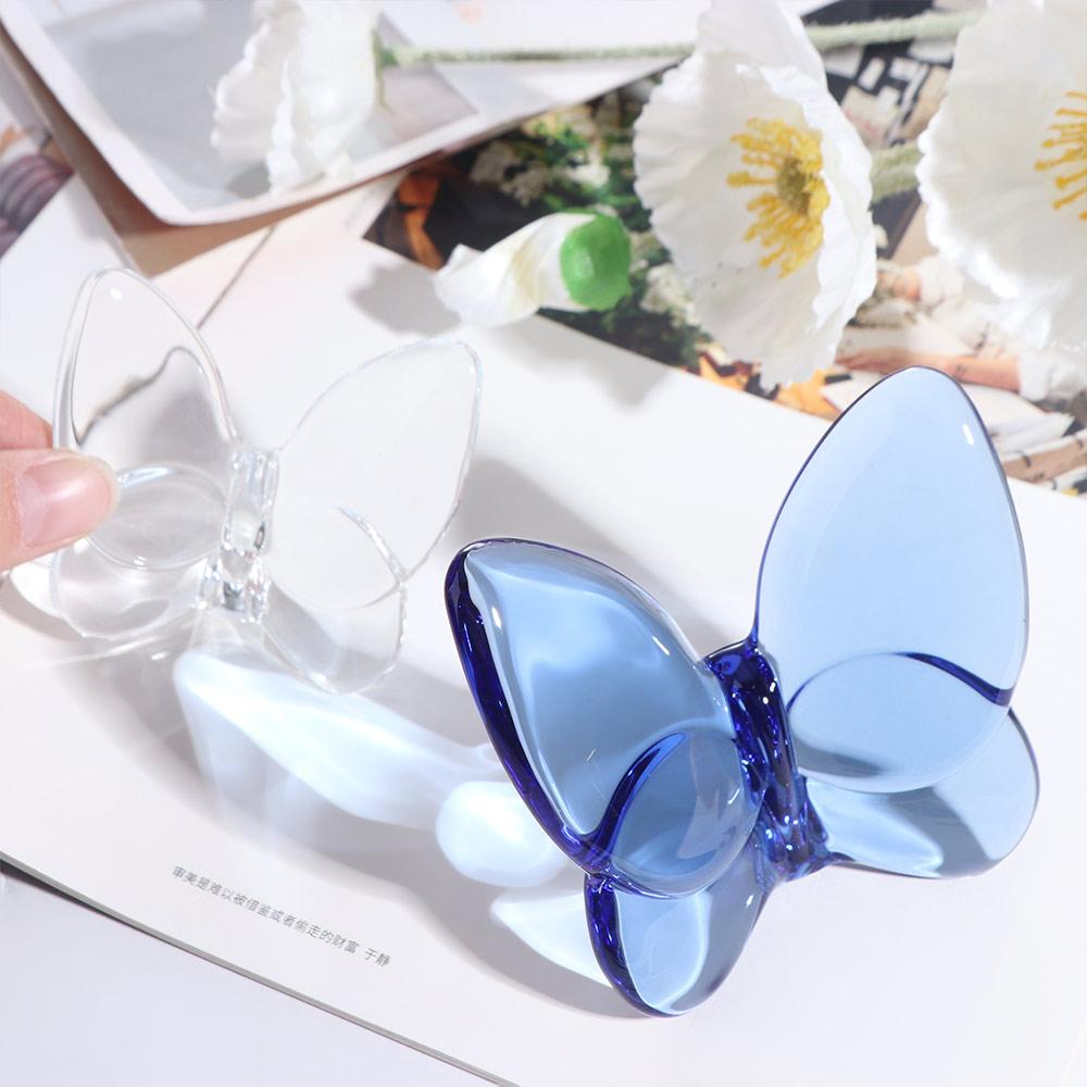 Разноцветное стеклянное украшение в виде бабочки, Супер сверкающее украшение-статуэтка в виде бабочки, Подарки