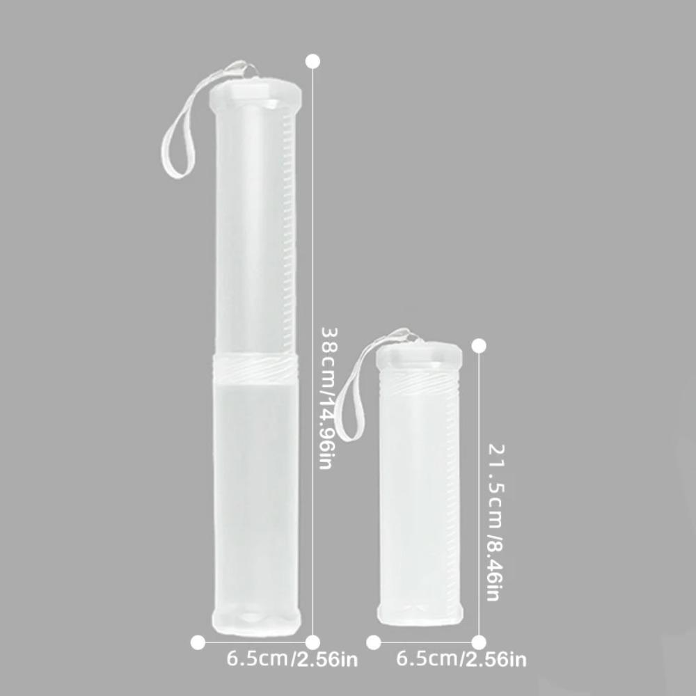 Extendable Artist Storage Tube Plastic Adjustable Length Pen Holder Translucent with Carrying Lanyard Brush Pencil Holder