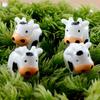40 шт., миниатюрные фигурки коровы из смолы, яркий внешний вид, мини-статуи коровы, милые садовые украшения в виде коровы, модель животных, миниатюрный сказочный сад