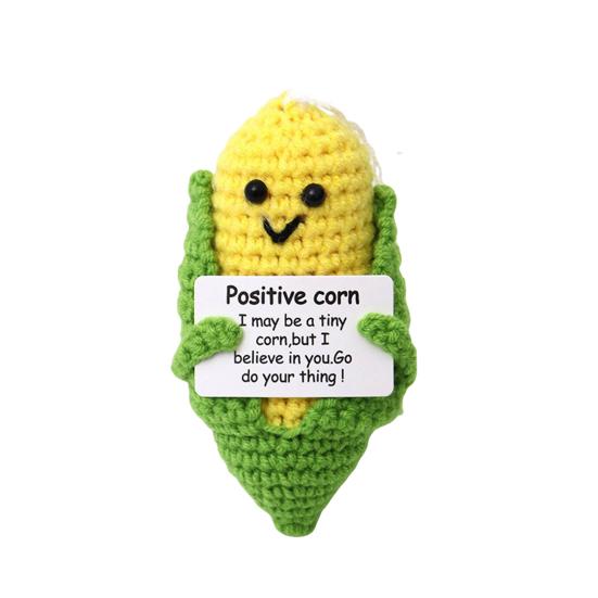 Позитивная кукла-картошка, ручная работа, эмоциональная поддержка, вязаная крючком игрушка с поощрительной открыткой, мягкая