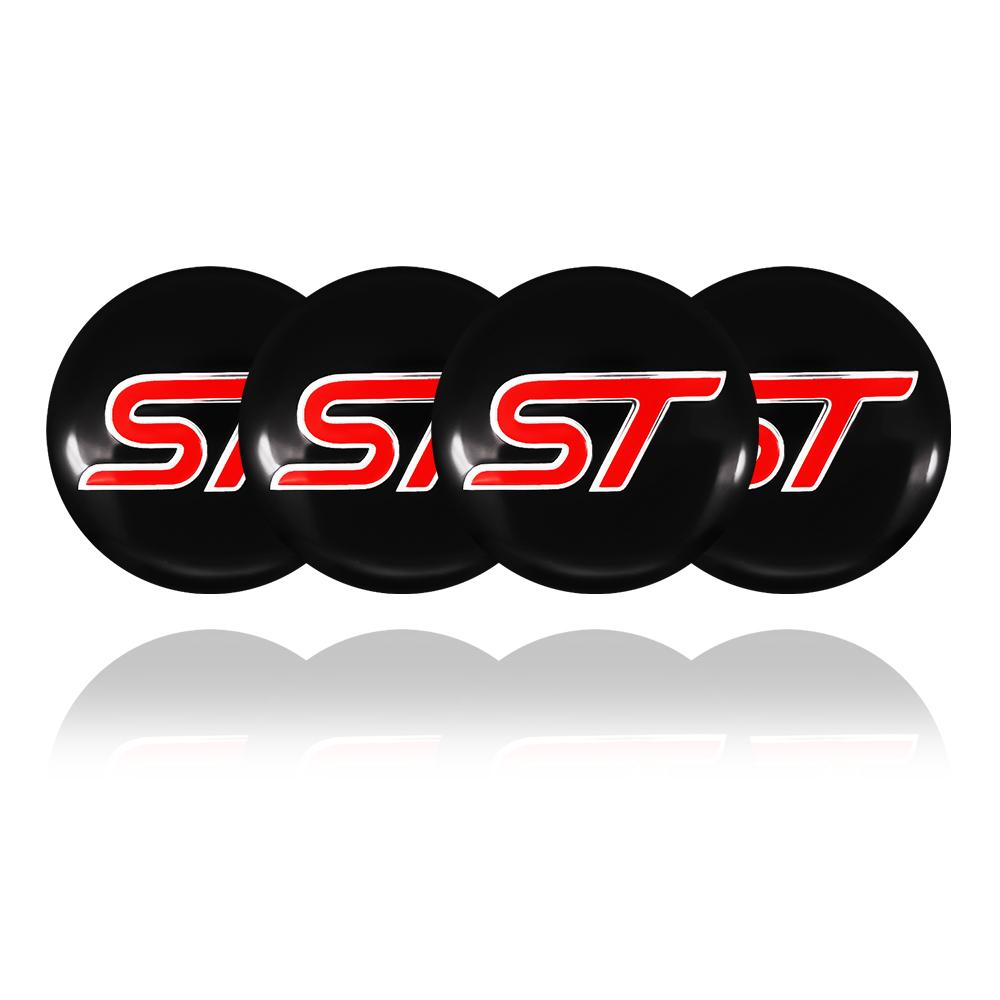 RFV6 Car Exterior Decorative Accessories Wheel Hub Center Cap Stickers Accessories 4Pcs 56mm 60mm 65mm For Ford Focus MK2 MK3 Mondeo