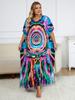 Great Color Bohemian Women Beach Dress Caftan Relaxed Bathing Suit Cover Up House Dress Robe Kaftan Homewear Q1577