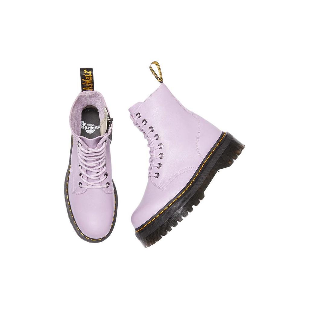 Dr. Martens Jadon Series Leather Thick Sole 8 Eyelet Lace-Up Short Boots Unisex Boots Purple 26378308