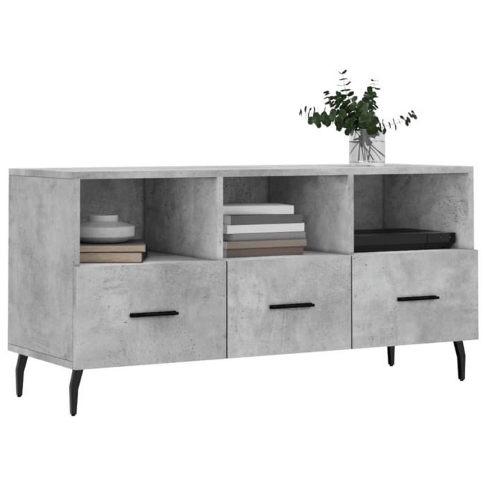 VidaXL TV Stand Concrete Grey 102x36x50 Cm Engineered Wood 829056