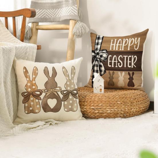 Наволочка с пасхальным кроликом, очень мягкая, износостойкая, моющаяся, не выцветающая, квадратная наволочка для дивана, наволочка