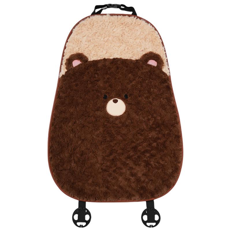 Winter Warm Plush Car Seat Cushion Universal Seat Supports Car Headrest Neck Pillow Plush Dog Cartoon Comfortable Waist Pillow