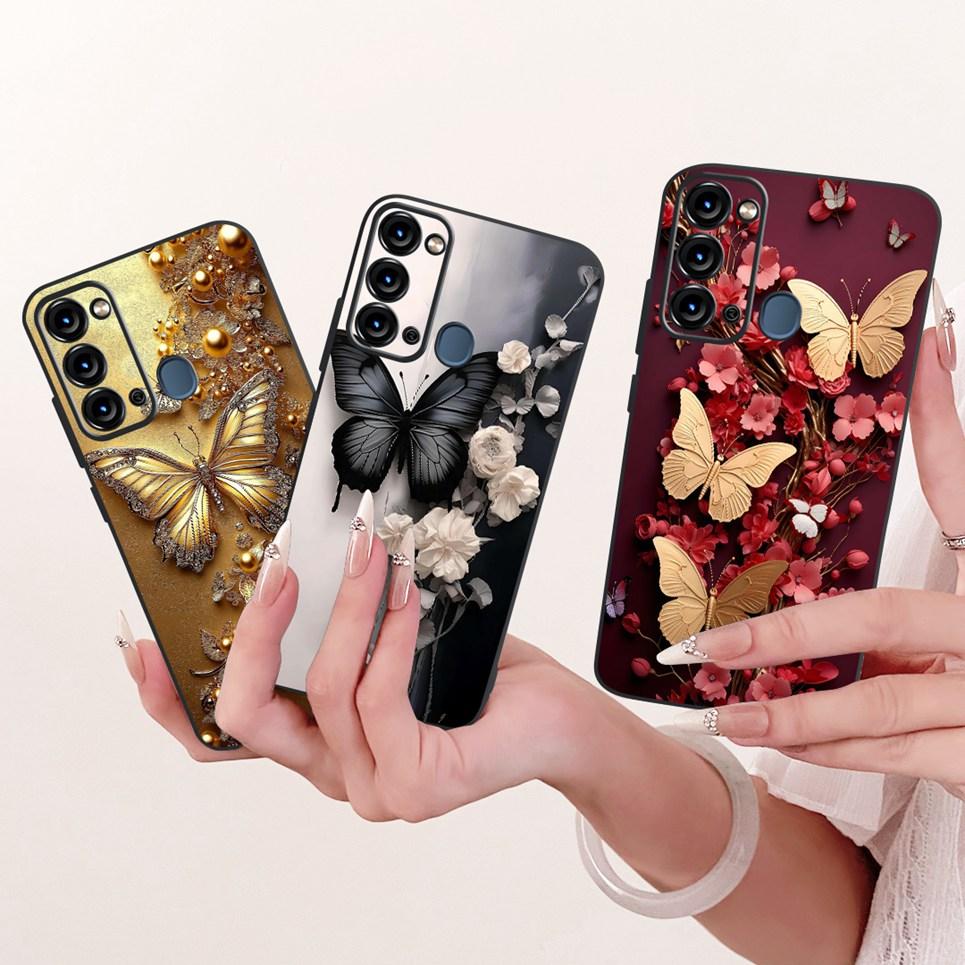 Soft Clear Silicone Casing For Itel Vision 3 Turbo Phone Case Vision 2S Cover Cartoon Cat Dragon Flower Butterfly Pattern Coque