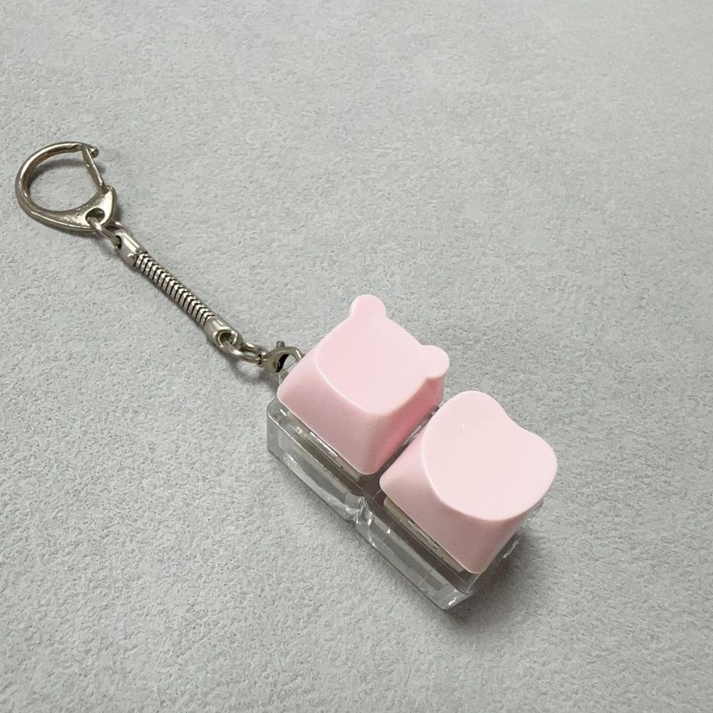 Cartoon Shape Fidget Keychain 2 Keys Decompression Toy Relaxing Finger Keyboard Adult