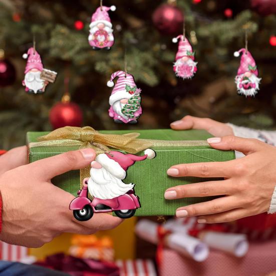 Рождественский карлик, деревянный знак, рождественская елка, безликий гном, подвесные украшения, милый мультяшный деревянный кулон для украшения домашних вечеринок