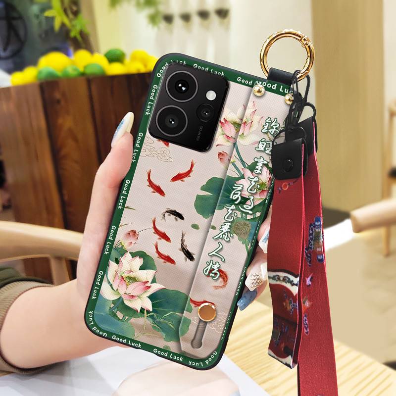 Противопылевой силиконовый чехол для телефона Nokia HMD Skyline с ремешком на запястье, прочной кольцевой подставкой, защитной модной задней крышкой