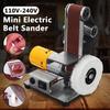 220V Mini Electric Belt Sander DIY Polishing Grinding Machine Cutter Edges Sharpener Multifunctional Grinder 10PCS Belt