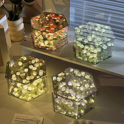 DIY Искусственная Роза Тюльпан Орнамент Ручной Работы Люминесцентный В Темноте Готический Декор Комнаты Домашний Декор для Девочек Украшения Для Стола